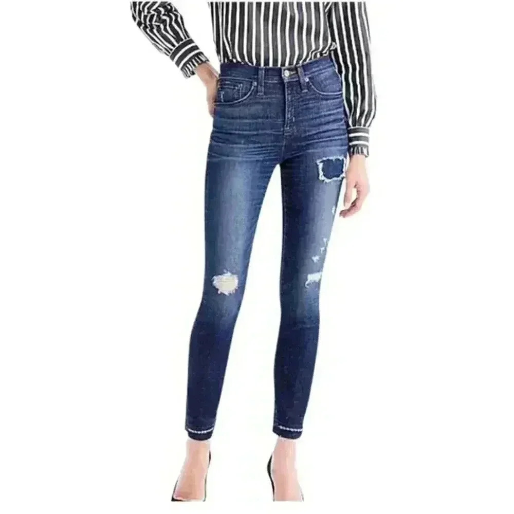 J. Crew Toothpick Distressed Skinny Jeans Size 26